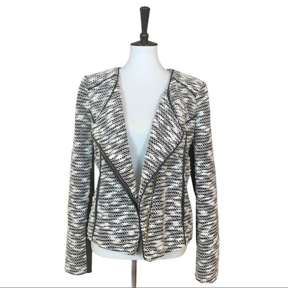 Gibson Latimer Jacket Cream Black Tweed Moto Jacket Women's Size Large - Picture 1 of 11